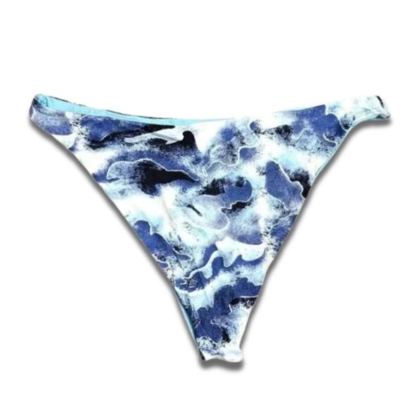 Royalty By Maluma Bikini Bottoms Cheeky Cut Camo Print High Quality Blue XL NWT - Picture 5 of 10